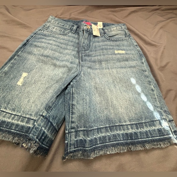 Place Other - Children’s Placed Distressed Frayed Hem Girls Denim Shorts-Size 14